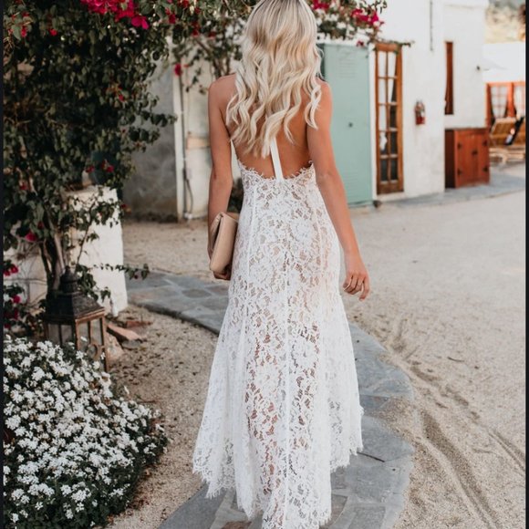 High-low white lace dress - Picture 3 of 13